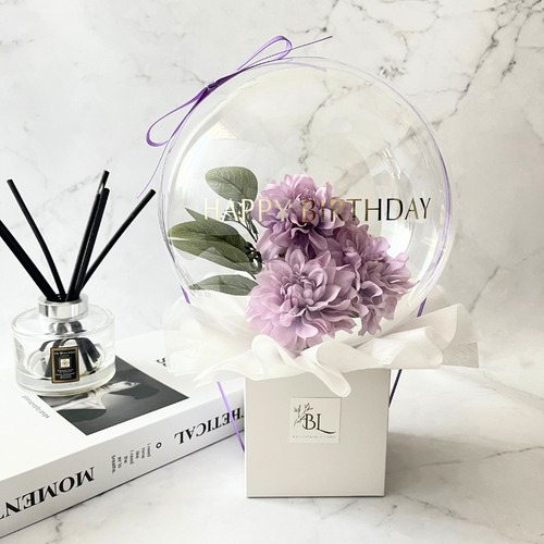 ダリア×パープル バルーンフラワーボックス ミニサイズ 　