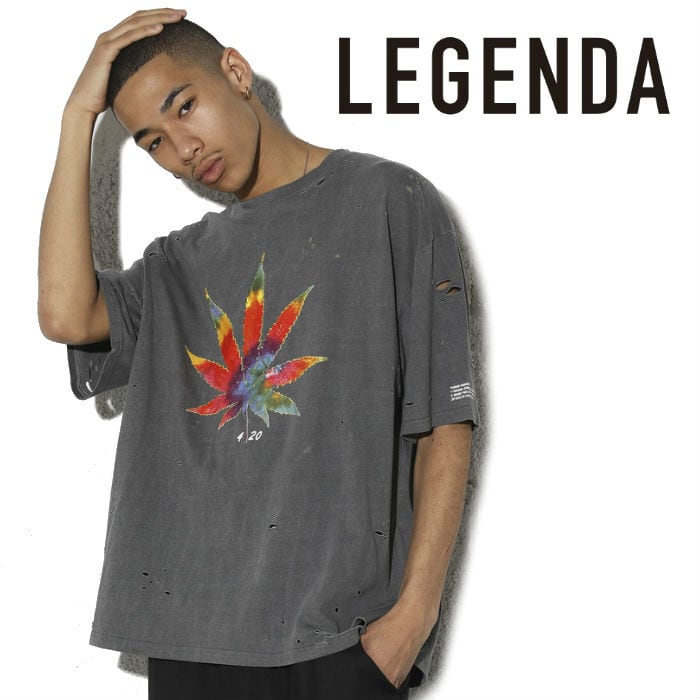 送料無料 LEGENDA レジェンダ 420 ルーズシルエットクルーネックTシャツ[LEC766]メンズ レディース ユニセックス カジュアル ストリート　オーバーサイズ ビッグシルエット 50％OFF】LEGENDA【レジェンダ】420 ルーズシルエットクルーネックT