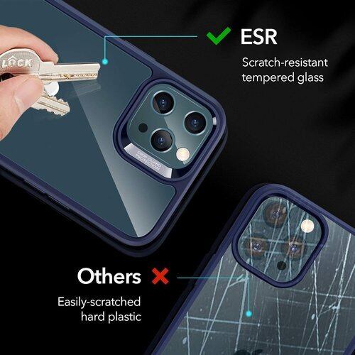ESR iPhone12Pro Max 用 ケース 6.7インチ 9H背面 tpuバンパー 薄型 黄 