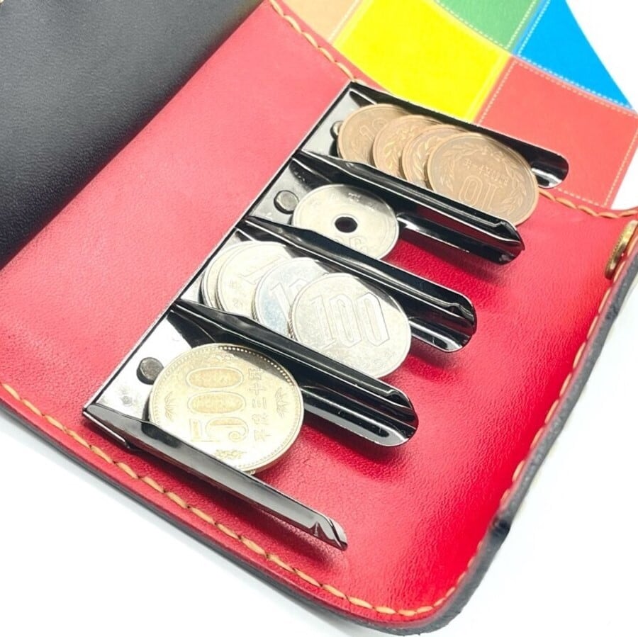 色変更・名入れ可)コインキャッチャー 財布 ハンドメイド レザー クラフト