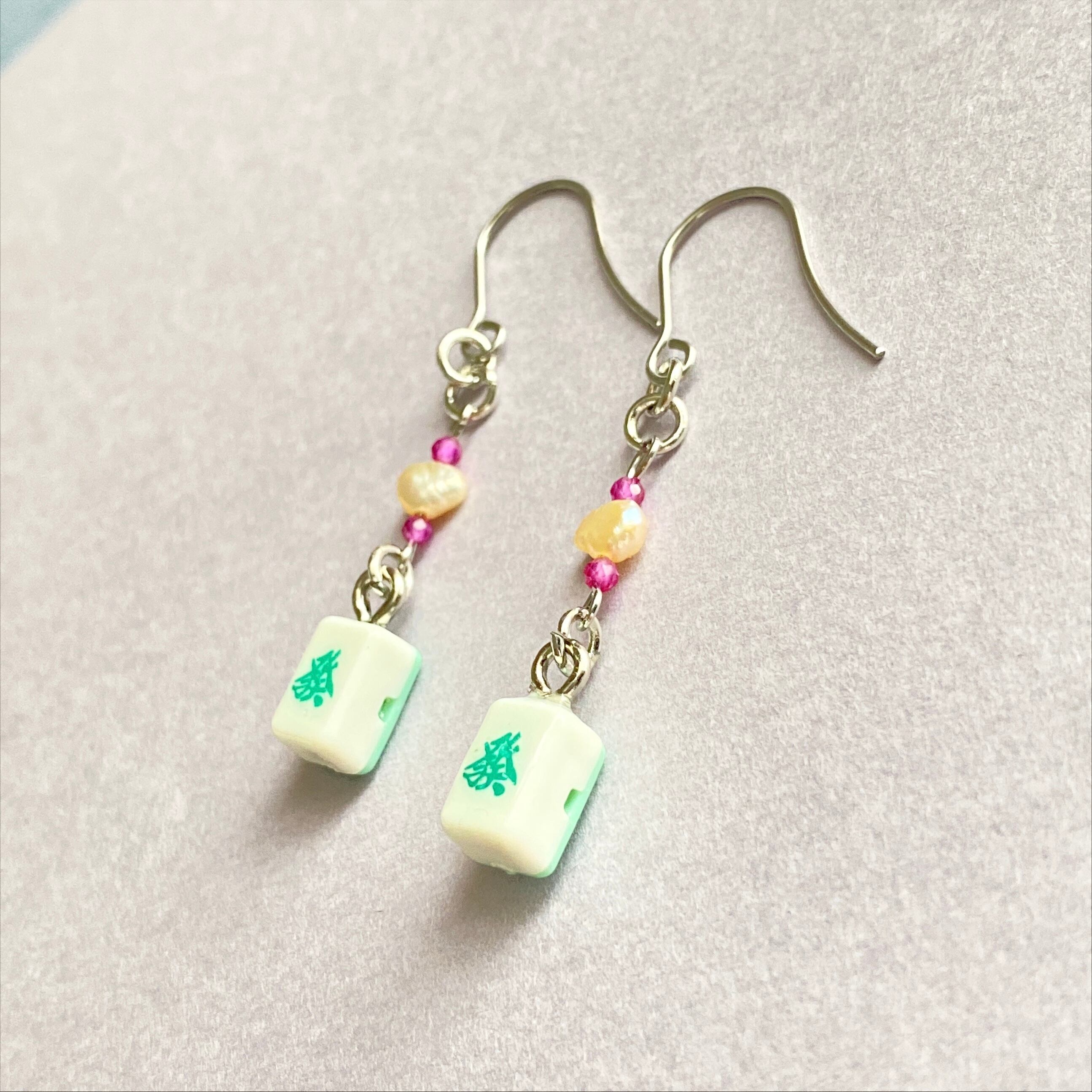 アンティーク パールルビー イヤリング 最先端