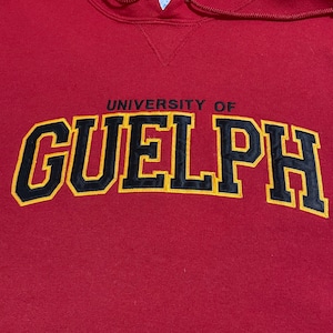 【Russell】カレッジ カナダ ゲルフ大学 University of Guelph 刺繍ロゴ パーカー スウェット フーディー hoodie L 赤 ラッセル us古着