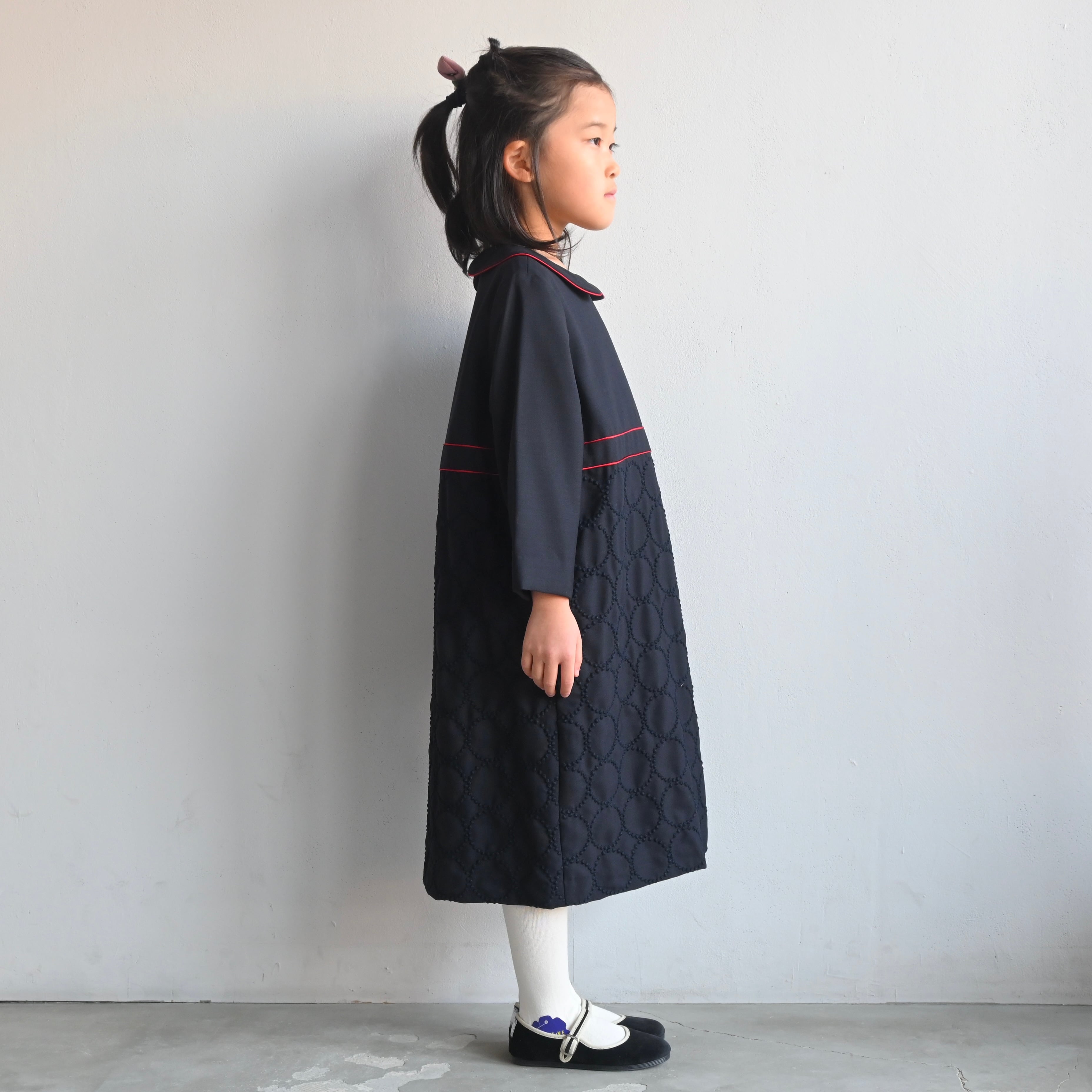 mina perhonen 2024SS》tambourine ワンピース / navy × navy / 120cm