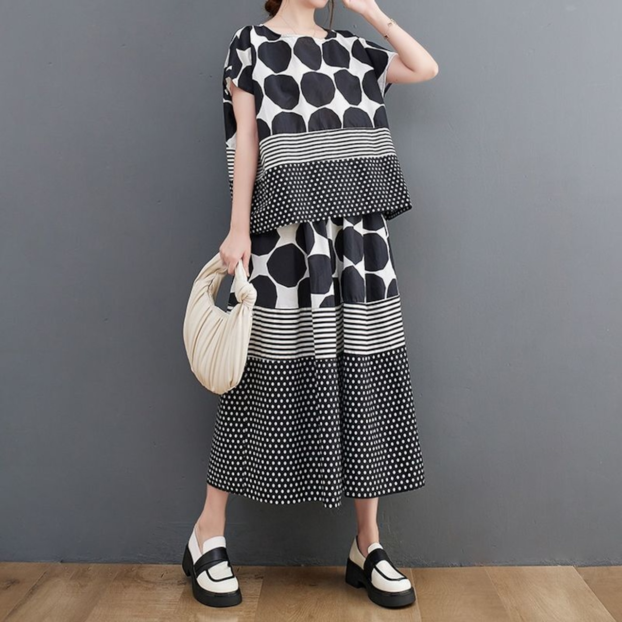 ドット切替 ボートネック セットアップ 30145