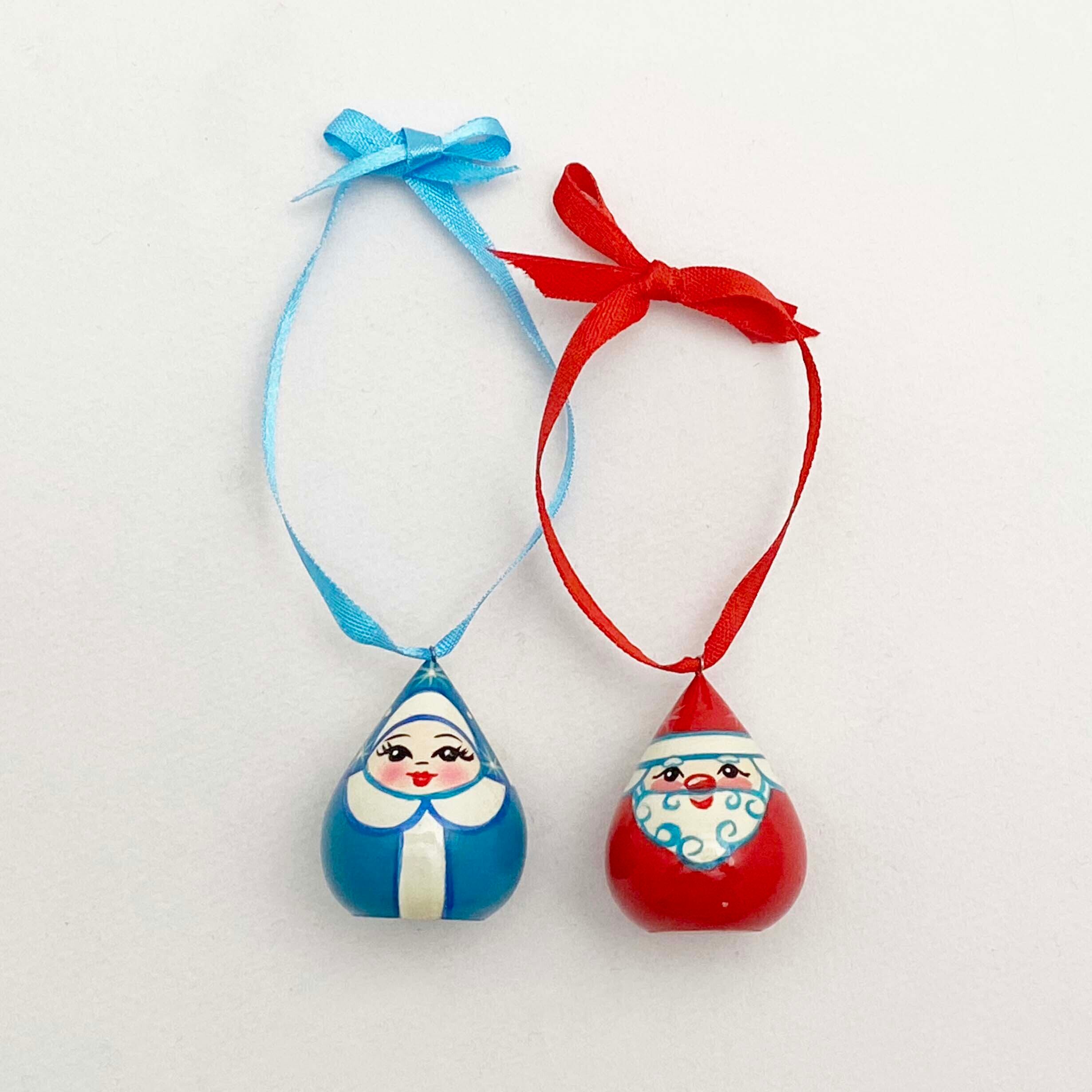 サンタと雪娘のオーナメント（2個セット）