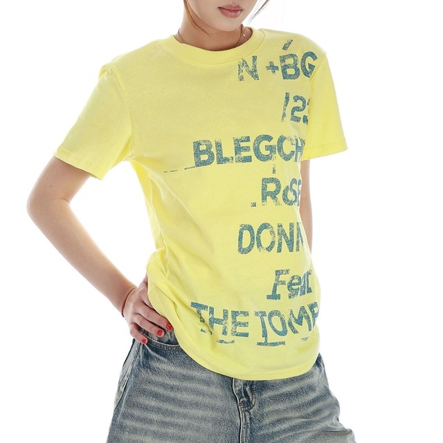 ランダムレタリンググラフィックTシャツ 2col   R02507