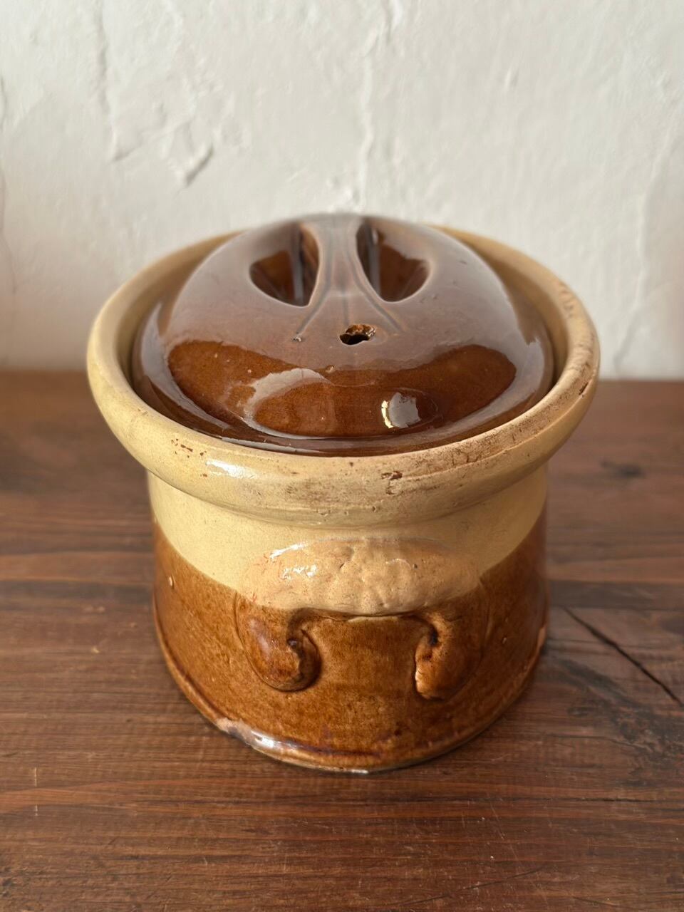 琥珀色のテリーヌポット 陶器 ラ・ブルゴーニュ | Brocante de La