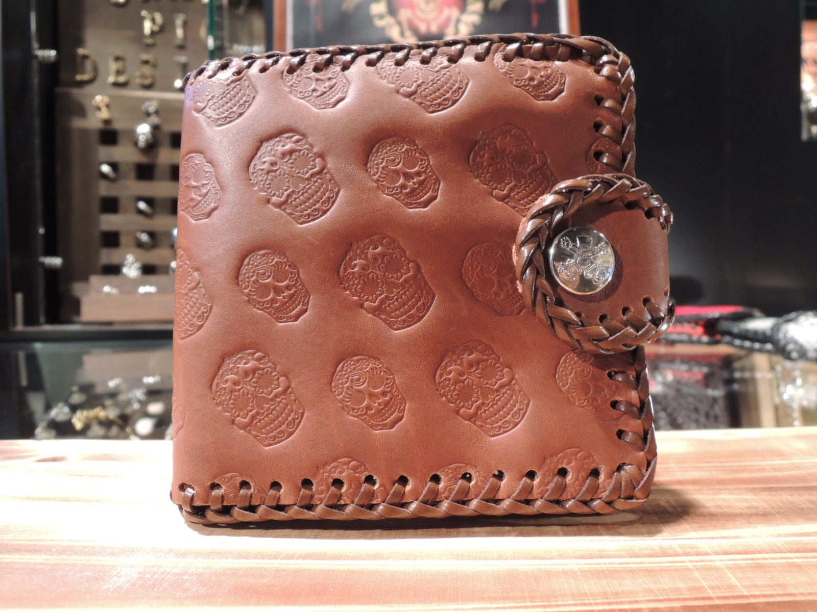 Crazy pig Leather Wallet Skull For Skull