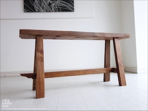 オールドチーク無垢材ベンチ S1 長椅子 古材家具 一枚板 総無垢 ナチュラル 椅子 イス チェア シンプル 木製家具 世界三大銘木 送料無料