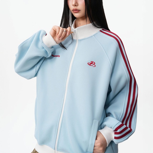 レトロダブルライントラックジップジャケット 5col   R02882