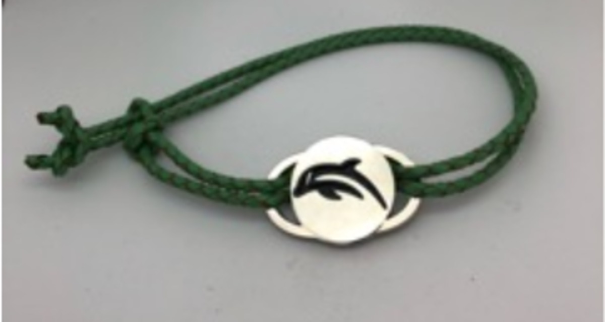 Bracelet Marker set Leather / ゴルフボールマーカー レザーブレスレット Black Dolphin