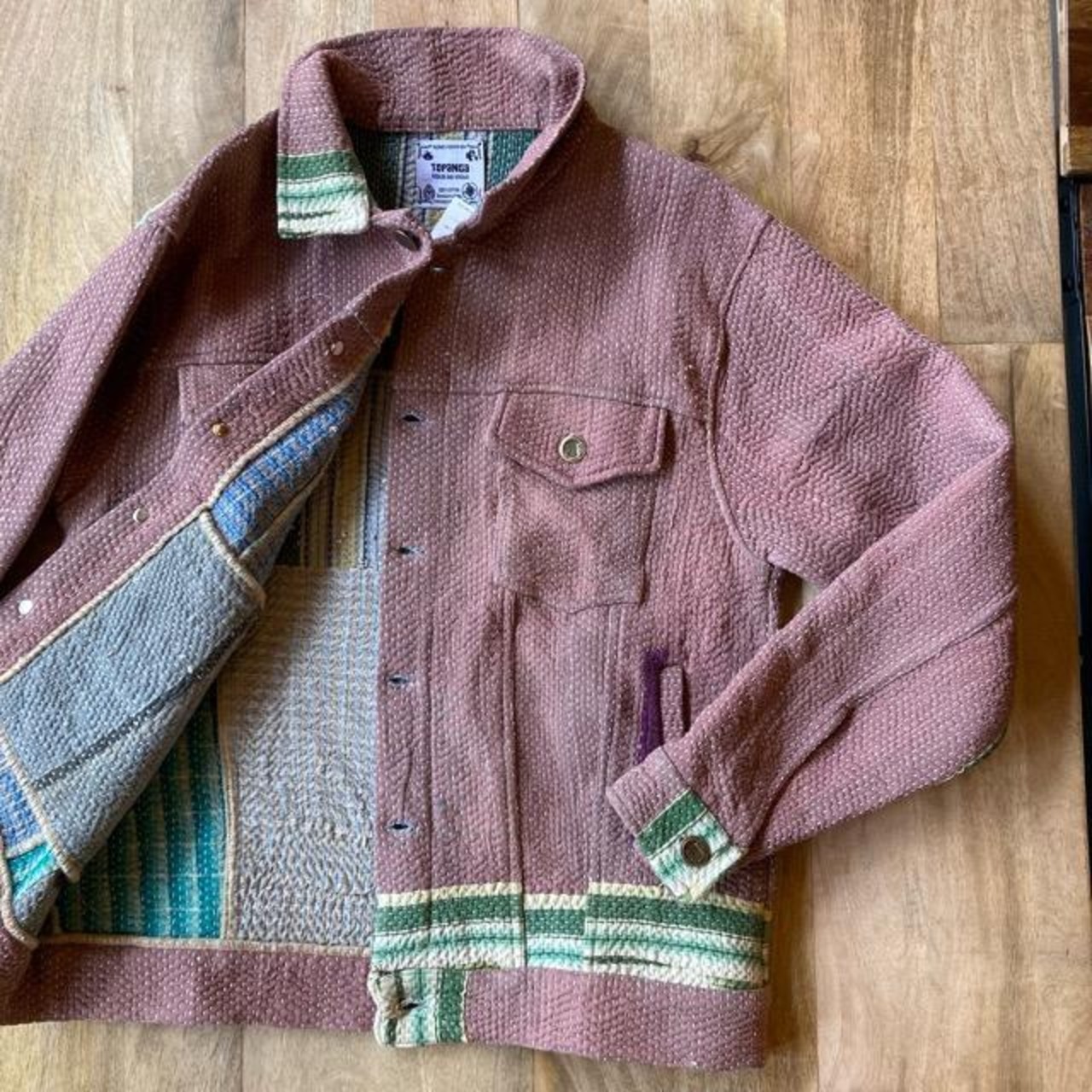 TOPANGA Lady's ヴィンテージラリーキルトジャケット L Type B パープル デニムジャケット レディース メンズ ユニセックス アウター カンタ インド