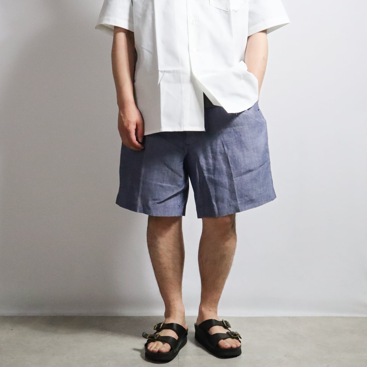 DEADSTOCK】50s FRENCH NAVY LINEN SHORTS フランス軍 海軍 リネン