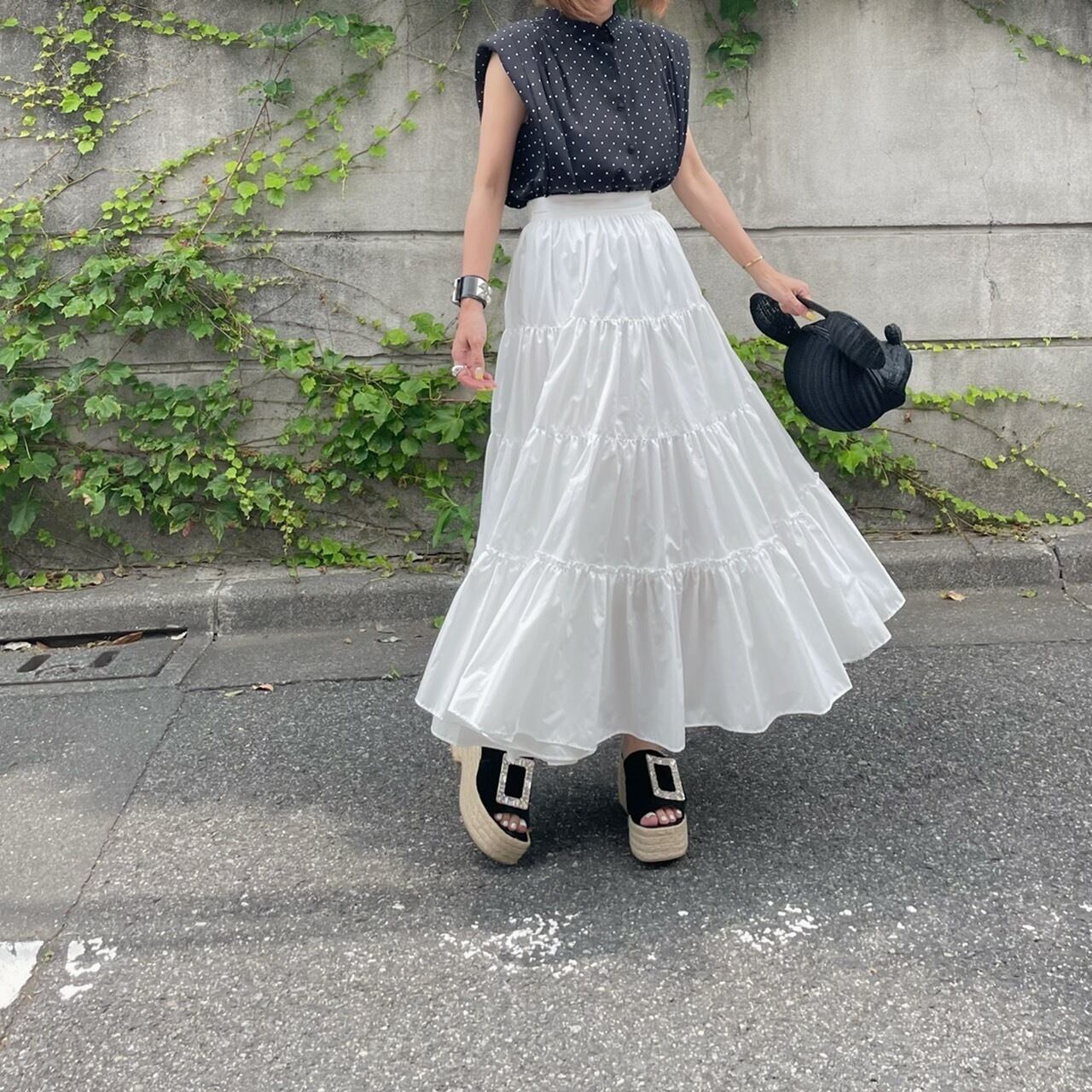 ティアードスカート Aki ホワイト | Cygne 