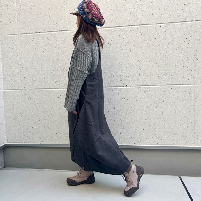 スエード調コクーンワンピース