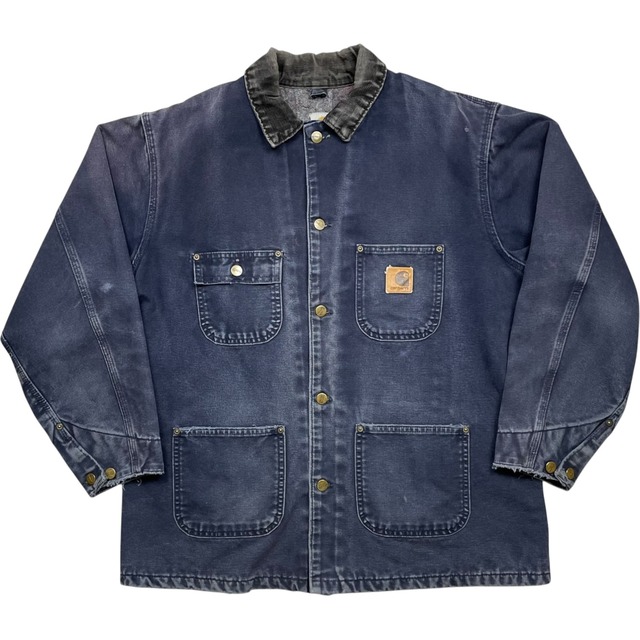 《L》Carhartt カーハート チョアコート フェード ハチノス 襟コーデュロイ 希少カラーミッドナイト USA製 no.10564