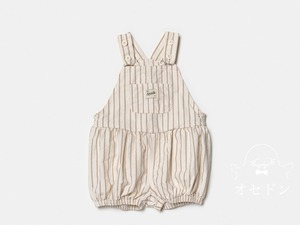 【jejeunosity】ブルームベリーオーバーオール25SM サロペット ベージュストライプ 80〜110cm