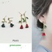 【サージカルステンレス　ピアス】薔薇　バラ　ローズ　レッド　ブルー　イヤリング