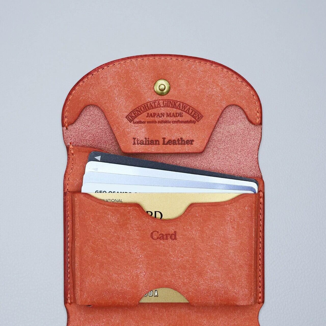 Iru×IKENOHATA GINKAWATEN】PUEBLO LEATHER COMPACT WALLET AKANEIRO