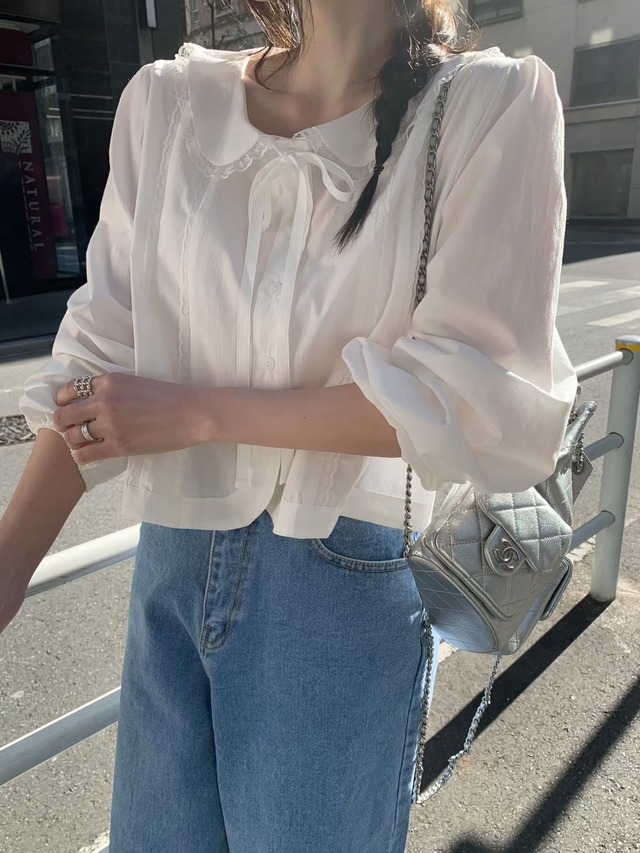 (予約) mellounge  / Noah race blouse 1color