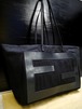 大容量◆FENDI フェンディ ユニセックス A4対応ビジネス可 キャンバスxレザー切替 トート ハンド バッグ黒◆ 大容量のユーティリティモデル