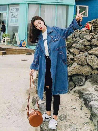 サイド紐付きデニムロングカーディガン