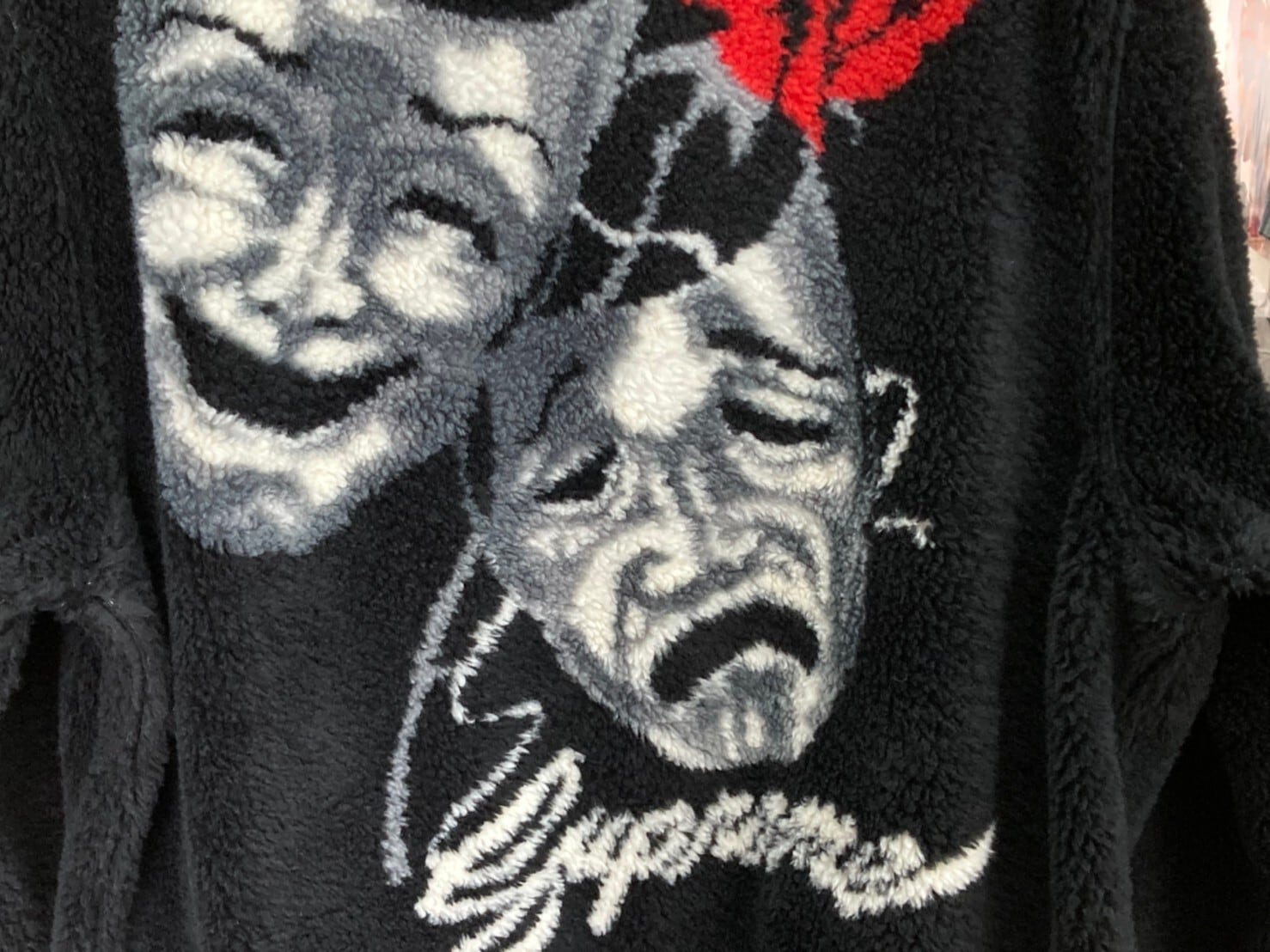 Supreme Drama Mask Fleece Jacket Black Sシュプリーム