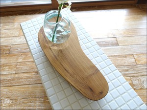 チーク無垢材 プリミティブトレイrfen/39.5cm ディスプレイトレイ 飾り台 花台 アクセサリートレイ 削り出し ペントレイ 一点物