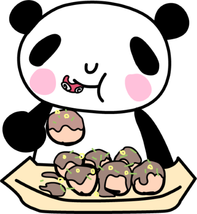休憩中 パンダメインの動物イラスト