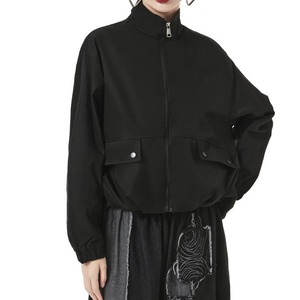 SOLID STAND COLLAR FULLZIP CASUAL JACKET 2colors M-14349