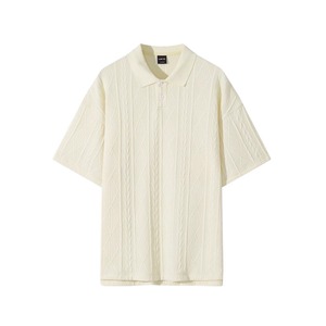 テクスチャードリッチポロシャツ　0684