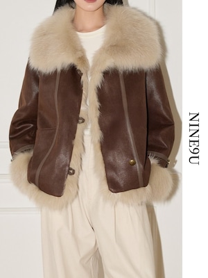volume-fur leather jacket【NINE9731】