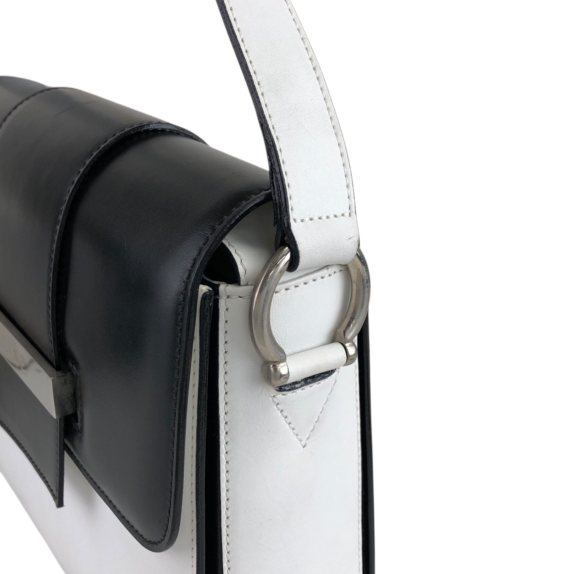 CELINE ショルダーバッグ ホワイト/ブラック CELINE セリーヌ ショルダーバッグ Horizontal Messenger