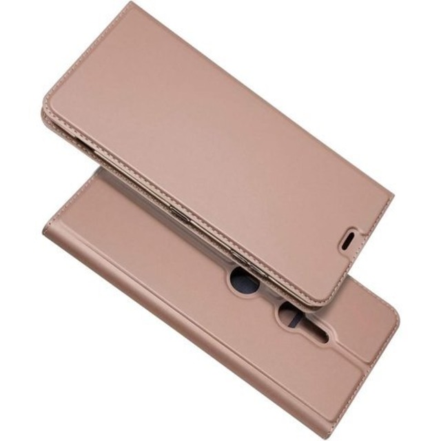 ソニー Xperia XZ3 SO-01L SOV39 801SO ケース 手帳型 カバー エクスペリア xz3 手帳ケース Zouzt 高級PUレザー ベルト無し マグネット カード収納 スタンド機能 二つ折り 薄型軽量 4色 バラの金 156