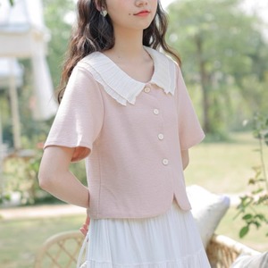 2色／Wレースカラーボタントップス ・4178