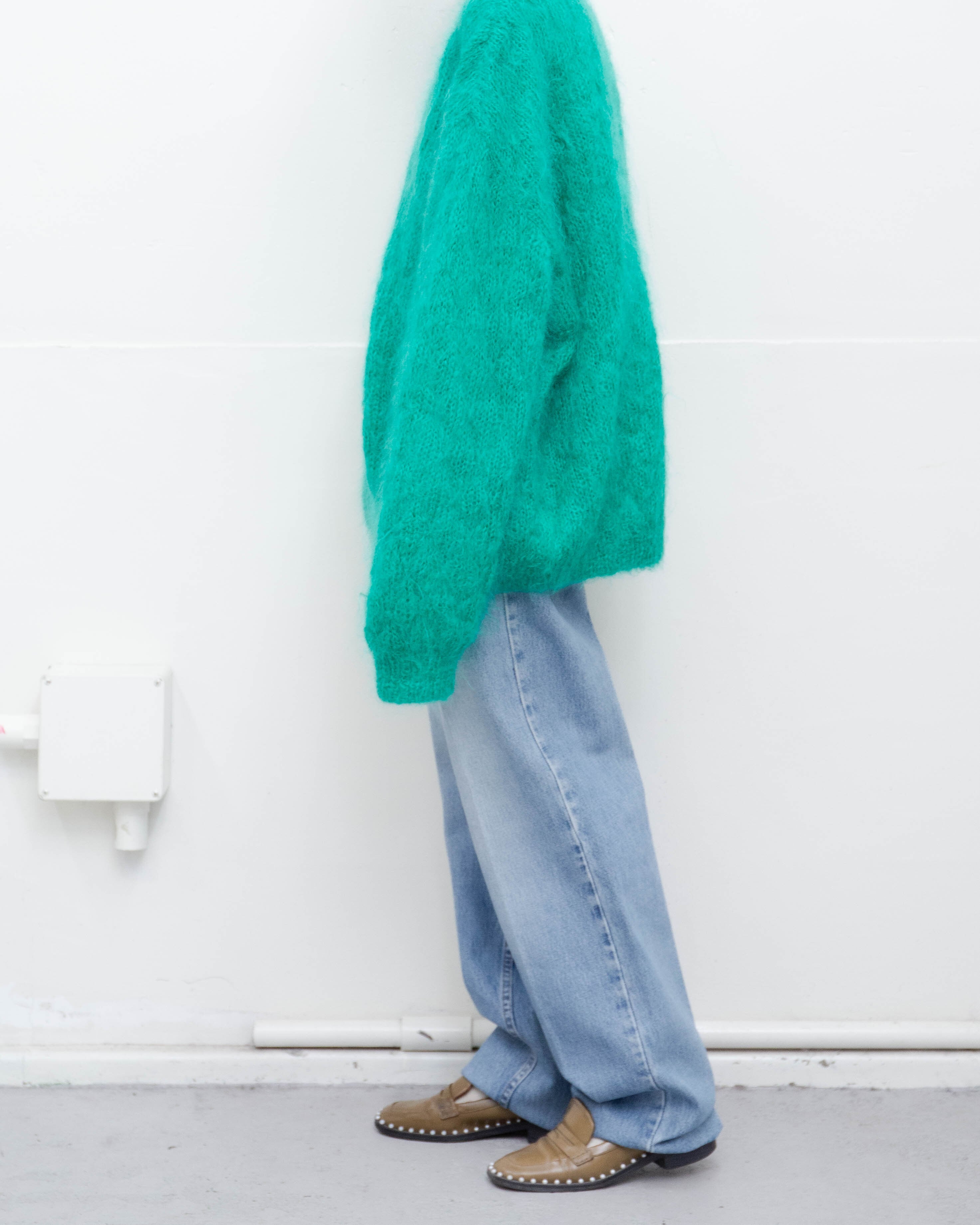 2000s DIRK BIKKEMBERGS - half-zip knit jumper w/detachable nylon