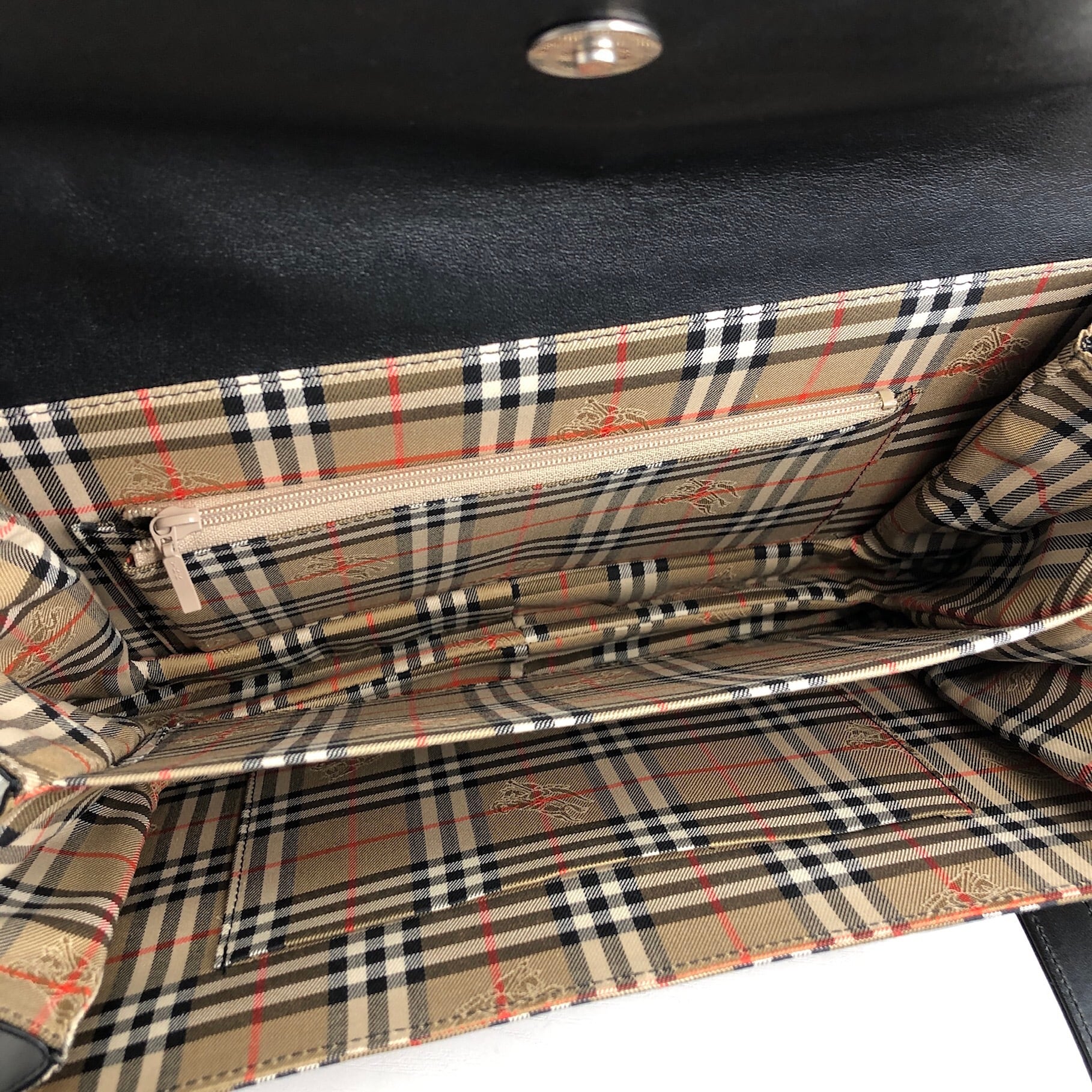 BURBERRY バーバリー クラシックチェック レザー トートバッグ
