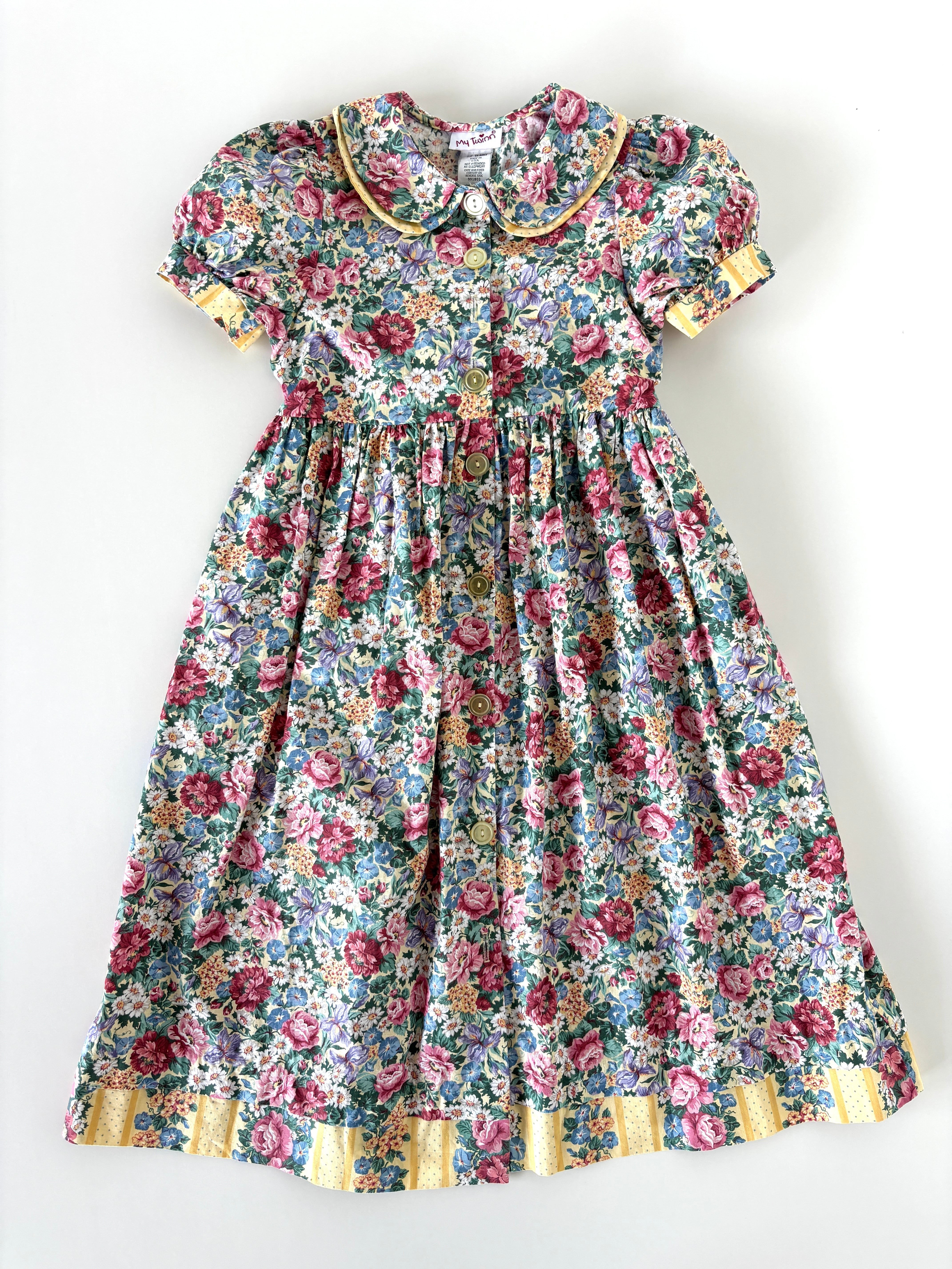 【6-8T相当・vintage 】フローラル柄dress