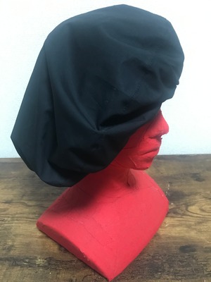 UNFINISHEDブラック×ブラックベレー帽ビッグシルエット