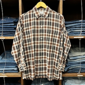 1960'S ENRO BROWN OMBLE COTTON SHIRT