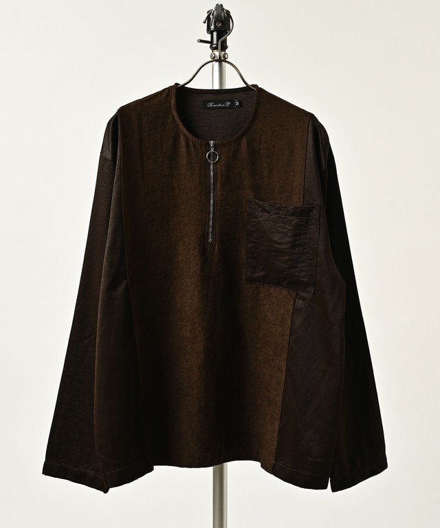 Revertical Polyester Suede Panel Half-Zip (BLU) RV9359