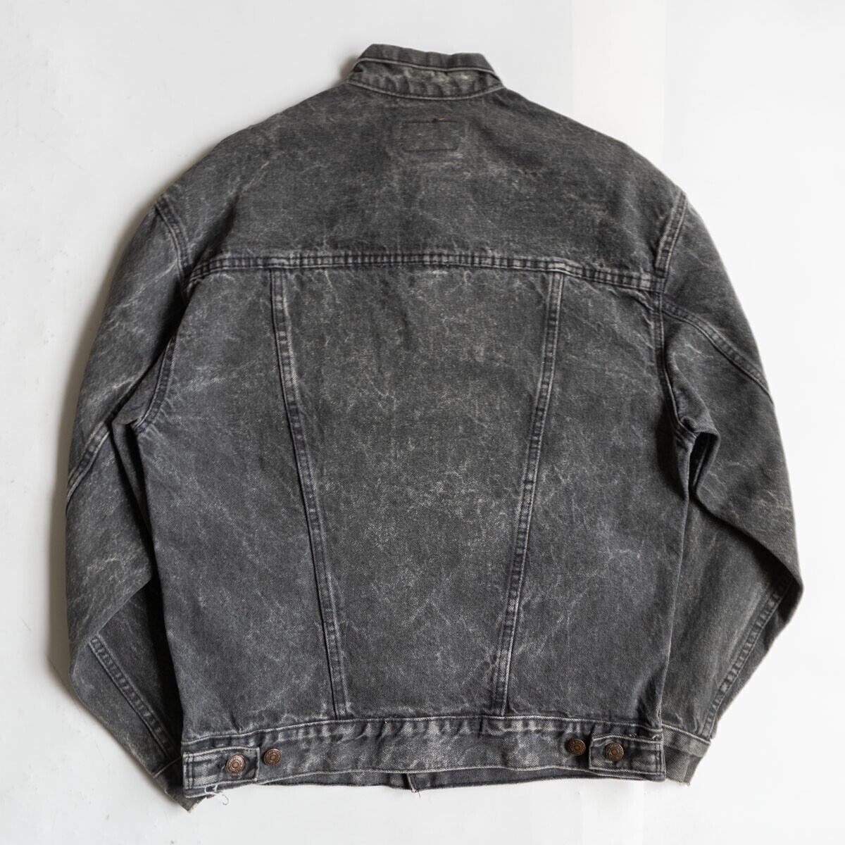 【USA製】80s Levi's ブラックデニムジャケット 先染め ケミカル メンズ 【USA製】80s Levi's ブラックデニムジャケット 先染め ケミカル