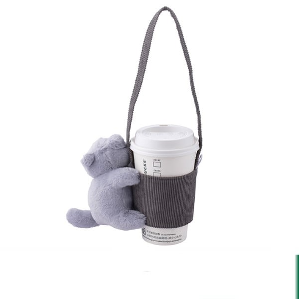 【スターバックス 台湾限定】グレーホワイト猫 ドリンクホルダー 台湾スターバックス】抱きつき灰猫のドリンクホルダー | 台湾雑貨商店