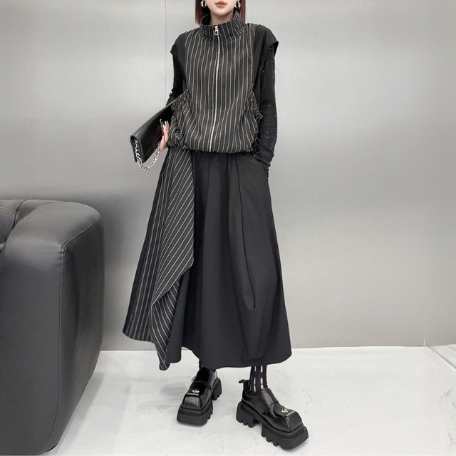 Pinstripe zip vest setup C1627