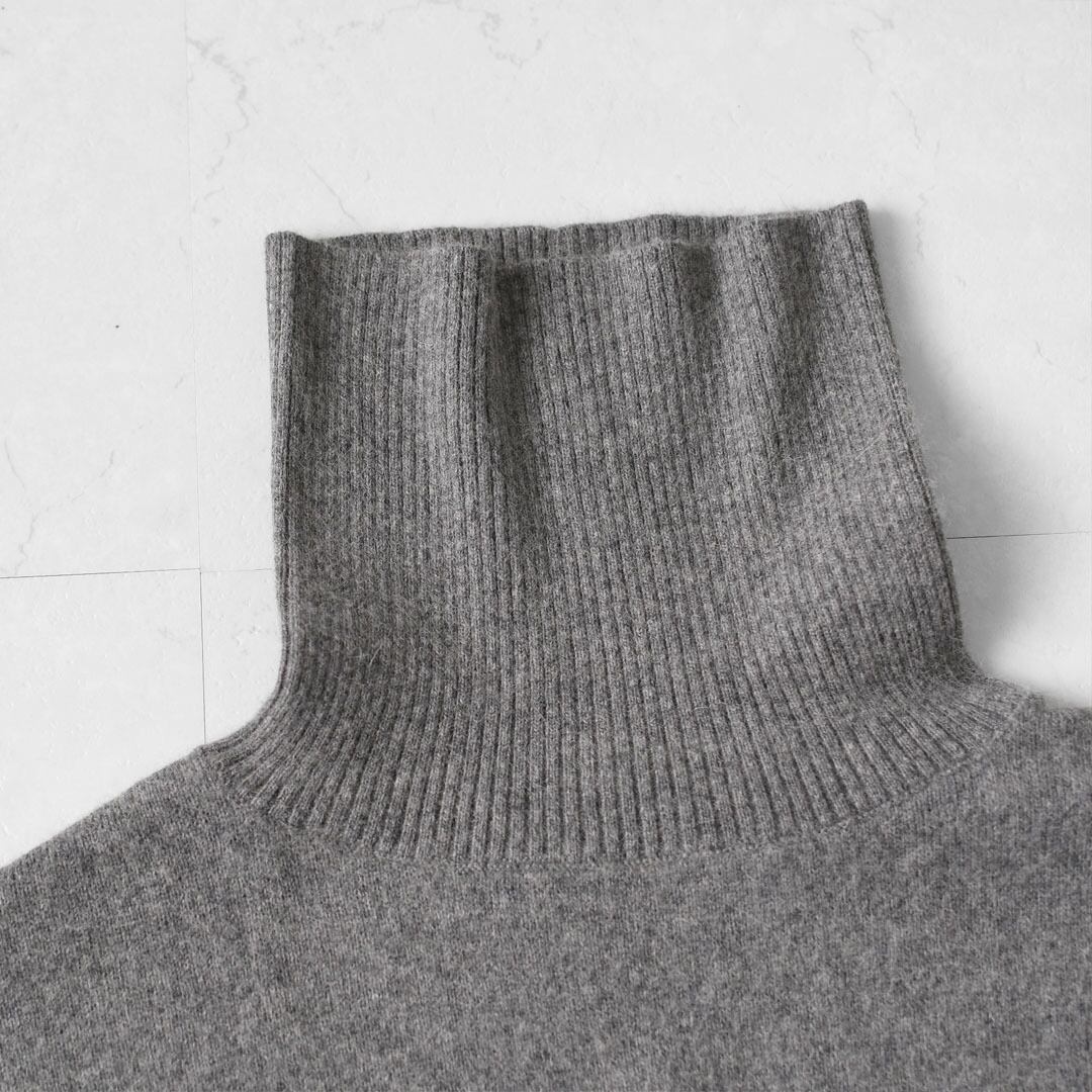 MidiUmi [ミディウミ] raccoon knit high neck pullover [4-720003