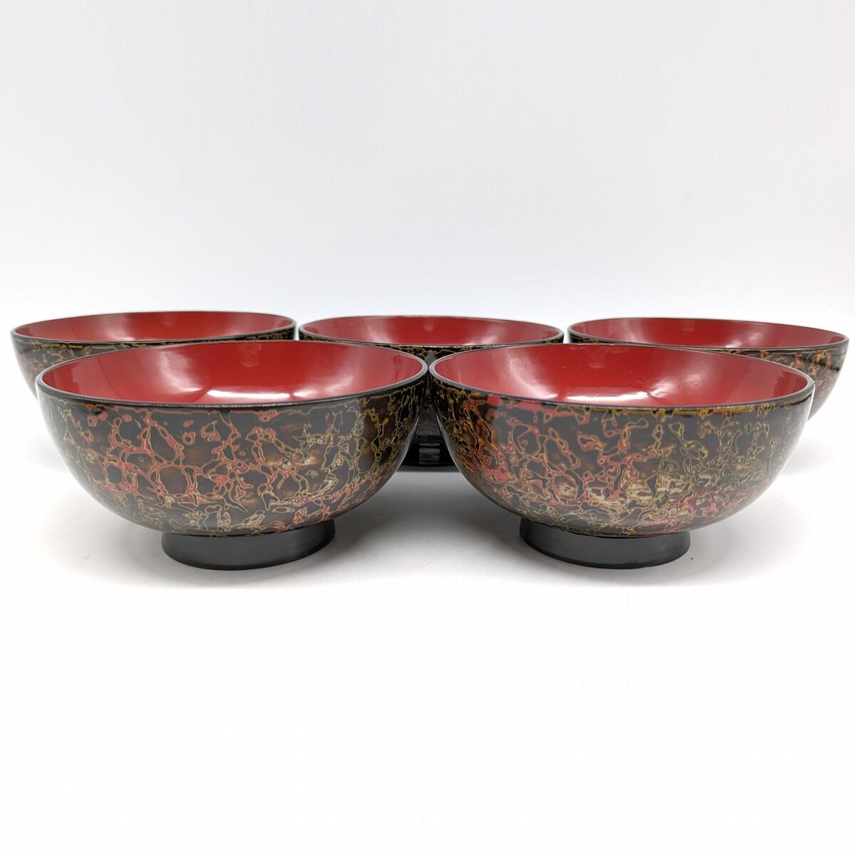津軽塗（唐塗）バカ塗り・汁椀まとめ売り・10個セット・漆器・No
