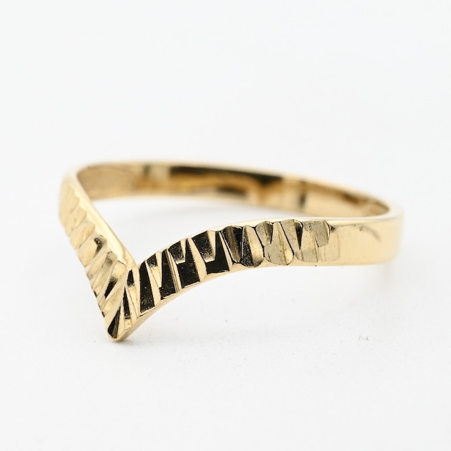 9K Gold Wish Bone Design Ring #12.5 / Denmark