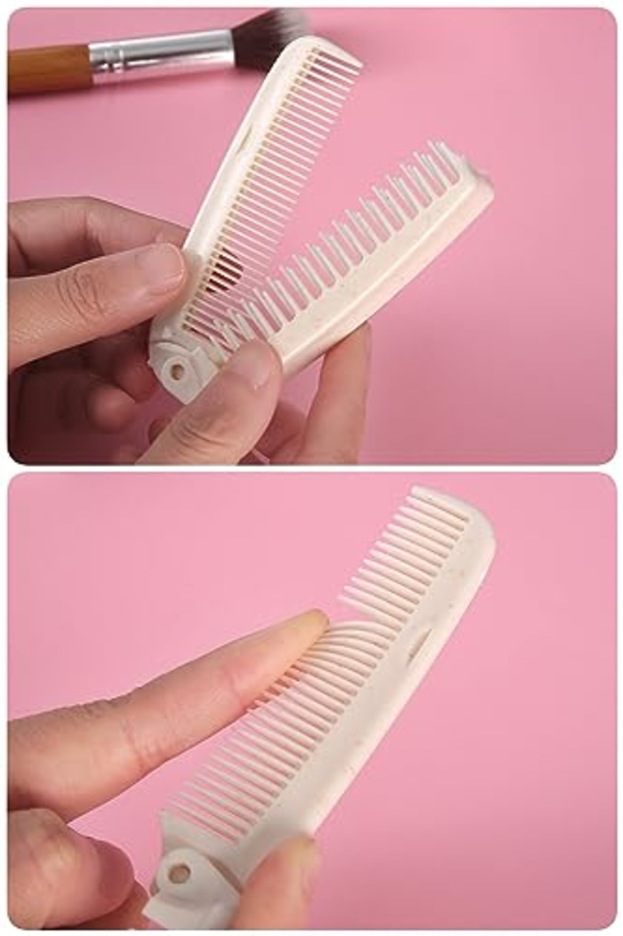 harukita 櫛 折りたたみ コーム ダブルヘアブラシ ヘアブラシ 双頭 静電気防止 軽量 旅行 携帯用 4色 4個セット
