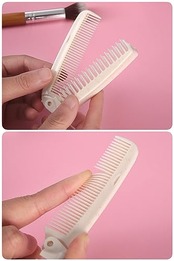 harukita 櫛 折りたたみ コーム ダブルヘアブラシ ヘアブラシ 双頭 静電気防止 軽量 旅行 携帯用 4色 4個セット