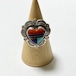 Vintage Zuni Signed Q.T Multi Stone Mosaic Inlay Heart Shaped Ring